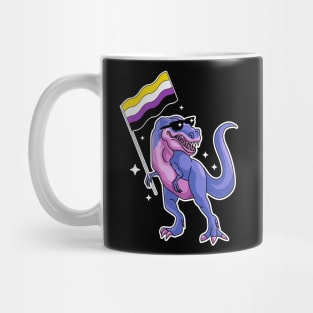 Non Binary Dinosaur Non Bino Saur Dinosaur Trex LGBTQ Pride Mug